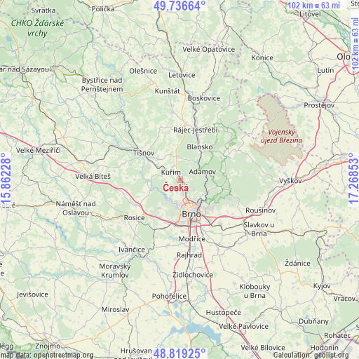 Česká on map