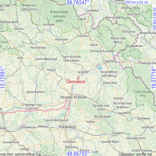 Černožice on map