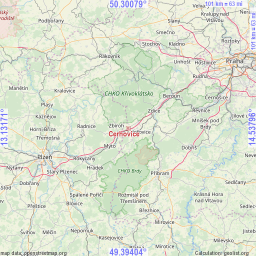 Cerhovice on map