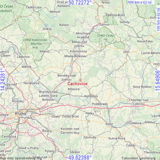 Čachovice on map
