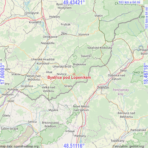 Bystřice pod Lopeníkem on map