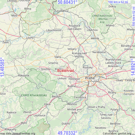 Buštěhrad on map