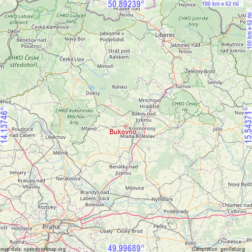 Bukovno on map