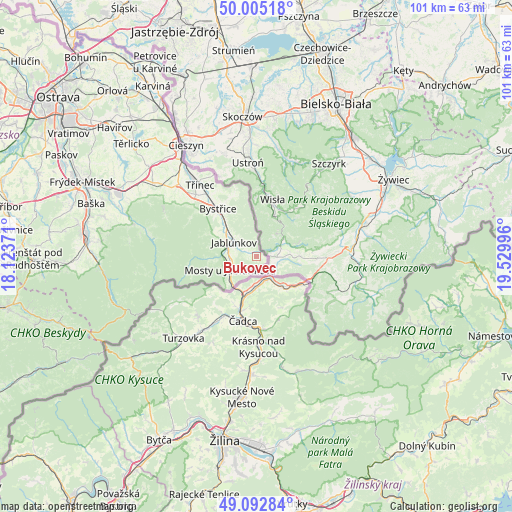 Bukovec on map