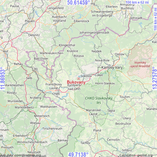 Bukovany on map