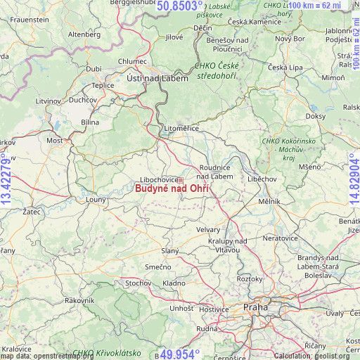 Budyně nad Ohří on map