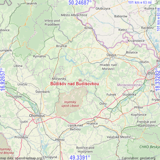 Budišov nad Budišovkou on map