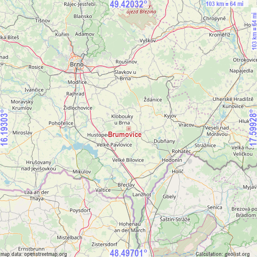 Brumovice on map