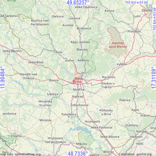 Brno on map