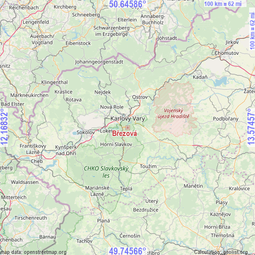 Březová on map