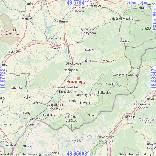 Březolupy on map