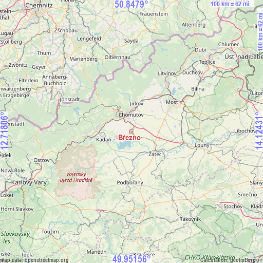 Březno on map