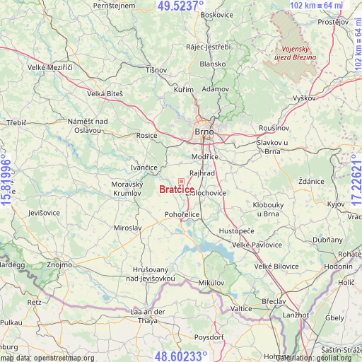 Bratčice on map