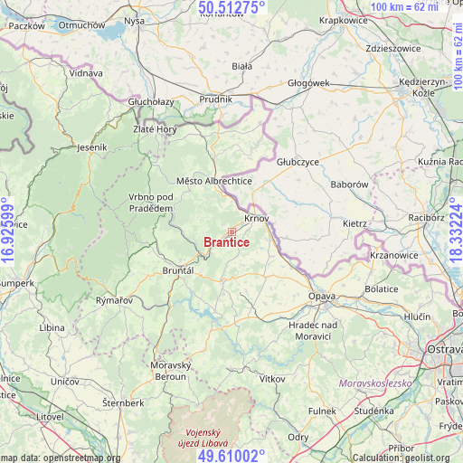 Brantice on map