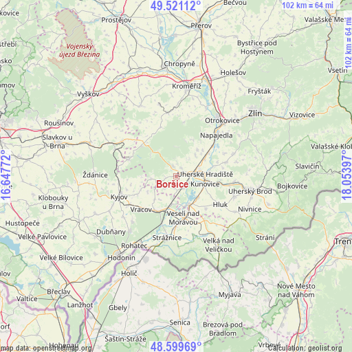 Boršice on map