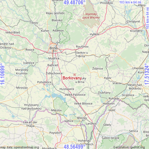 Borkovany on map