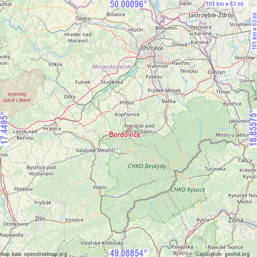 Bordovice on map