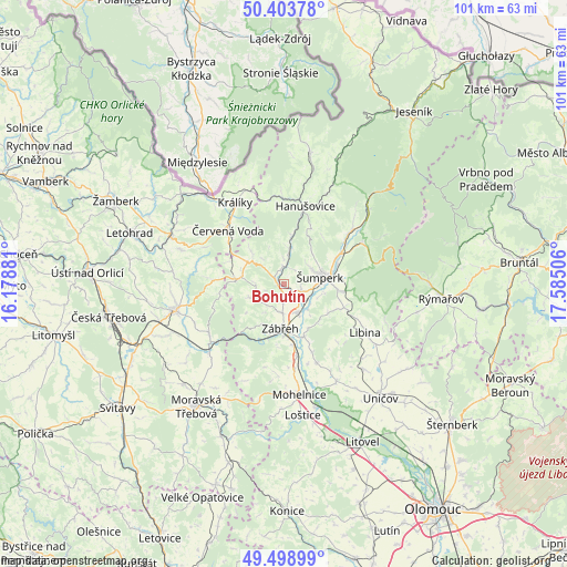 Bohutín on map