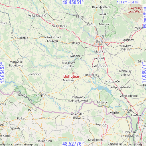 Bohutice on map