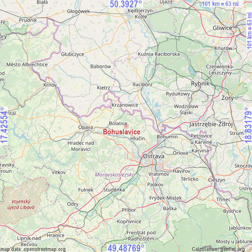 Bohuslavice on map