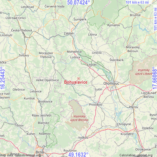 Bohuslavice on map