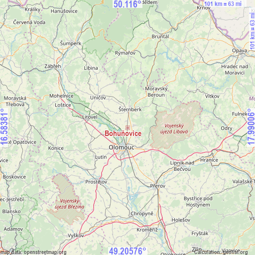 Bohuňovice on map
