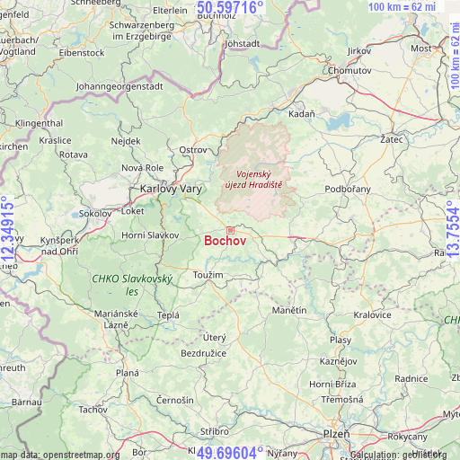 Bochov on map