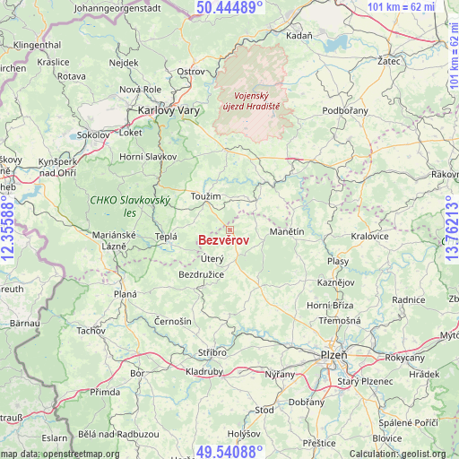 Bezvěrov on map