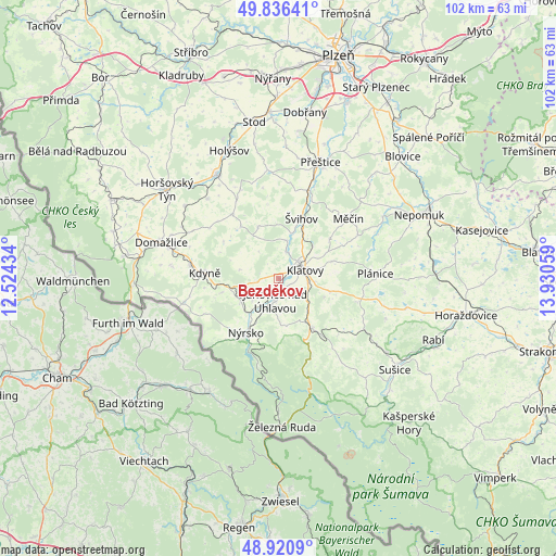 Bezděkov on map