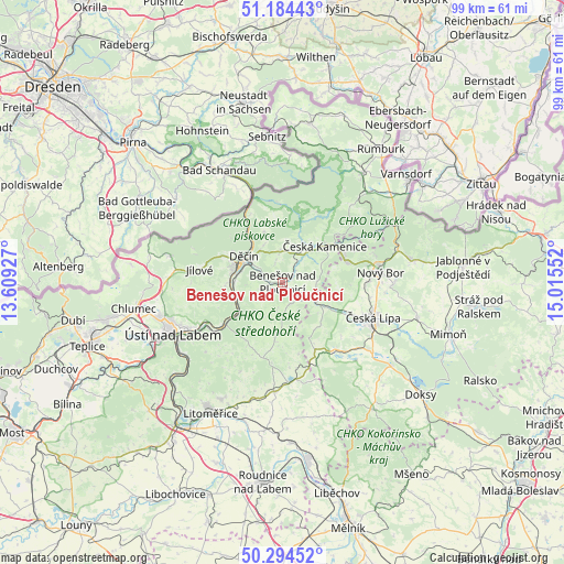 Benešov nad Ploučnicí on map