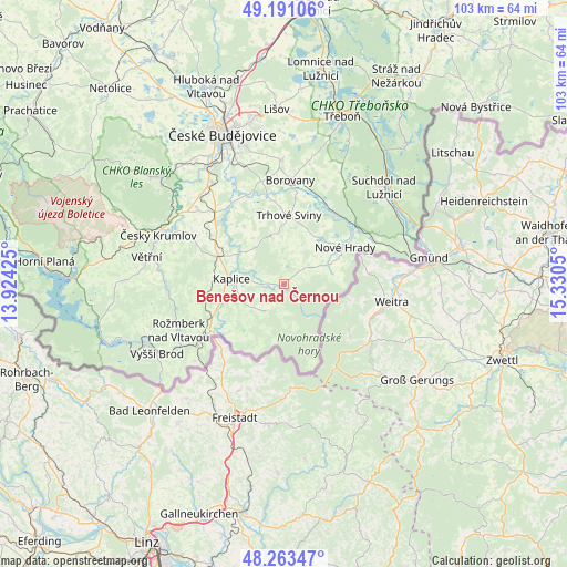 Benešov nad Černou on map