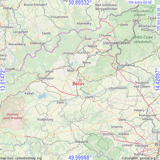 Bečov on map