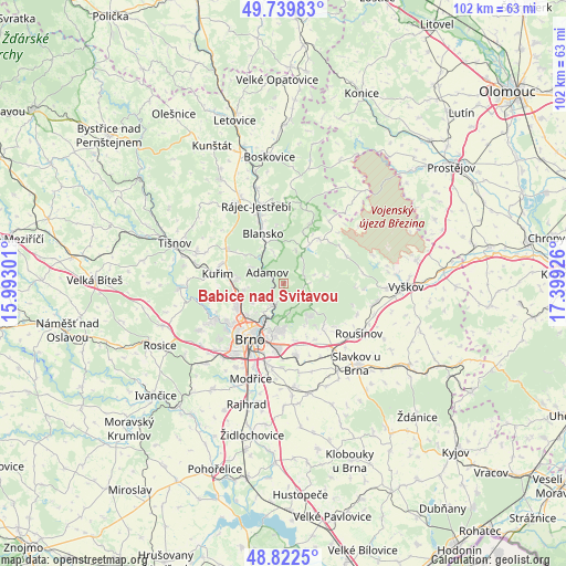 Babice nad Svitavou on map