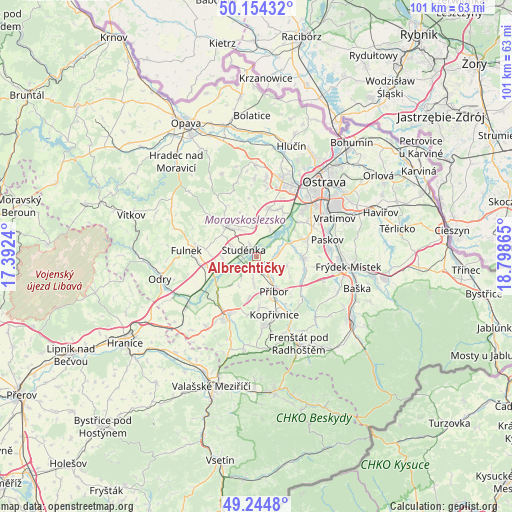 Albrechtičky on map