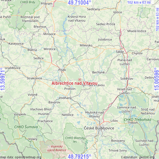 Albrechtice nad Vltavou on map