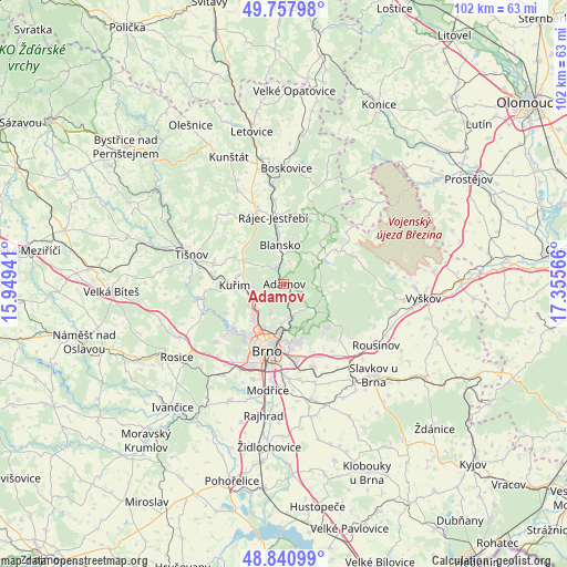 Adamov on map