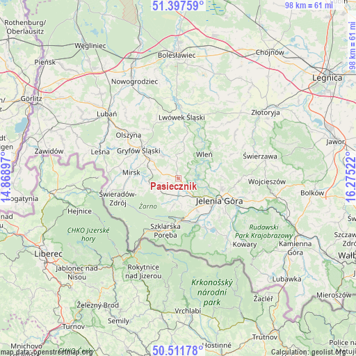 Pasiecznik on map