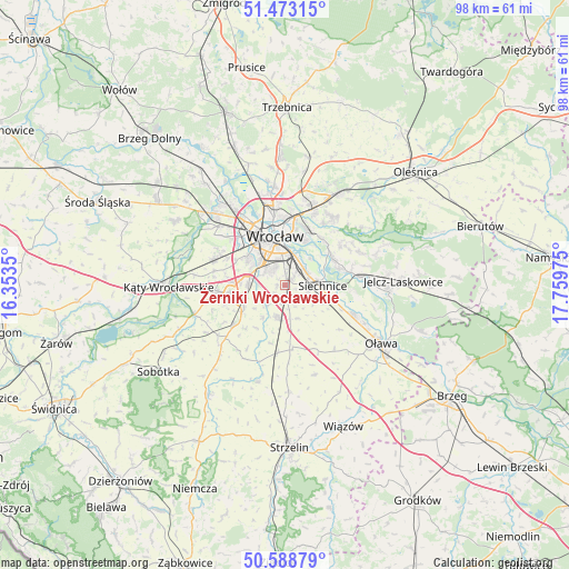 Żerniki Wrocławskie on map