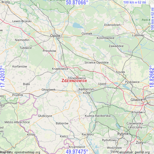 Zdzieszowice on map