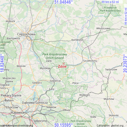 Zdów on map