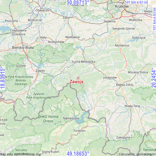 Zawoja on map