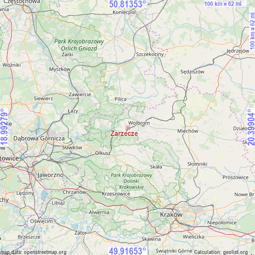 Zarzecze on map