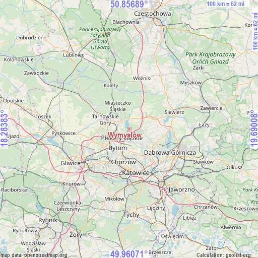 Wymysłów on map