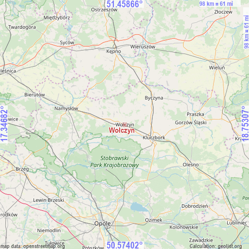 Wołczyn on map