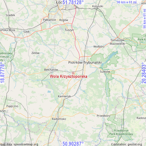 Wola Krzysztoporska on map