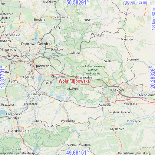 Wola Filipowska on map