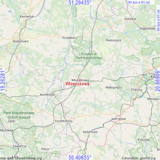 Włoszczowa on map