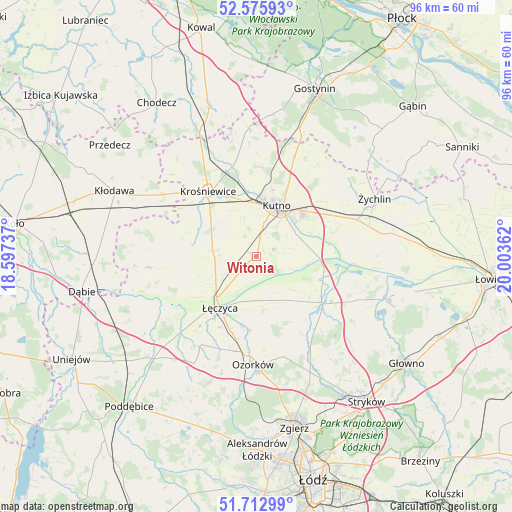 Witonia on map