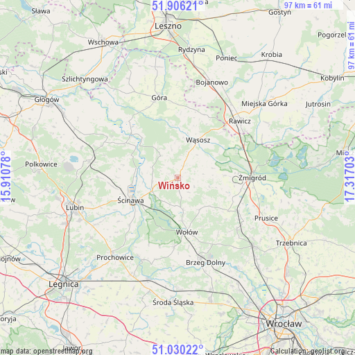 Wińsko on map