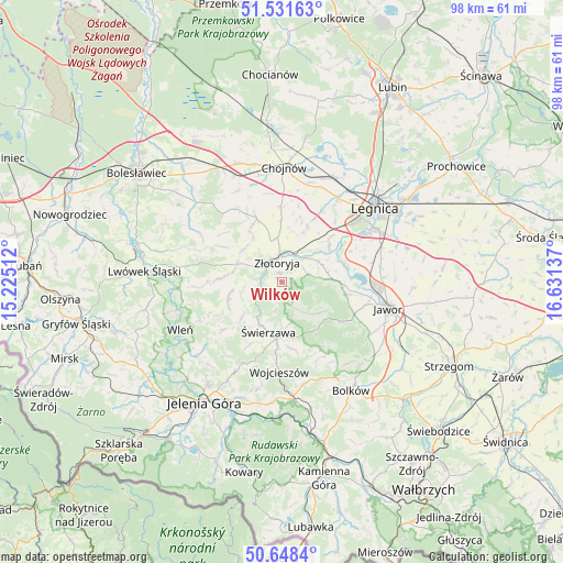 Wilków on map